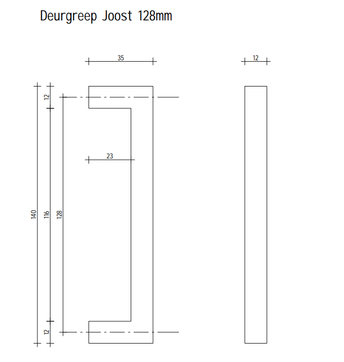 Puxadores Joost - aço - 128 mm - Image 3