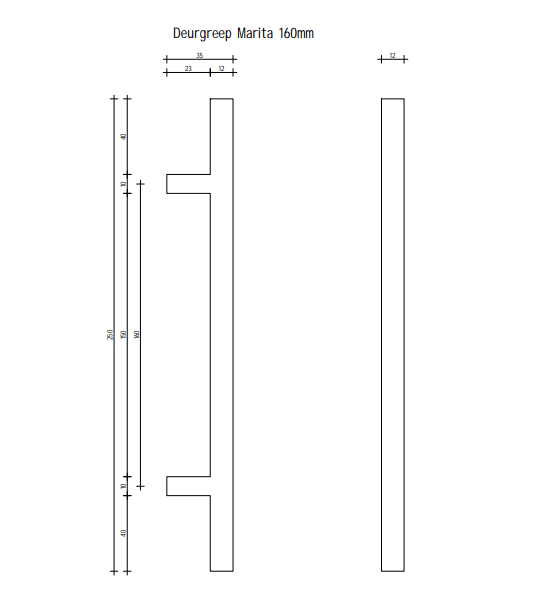 Puxadores Marita - bronze - 160 mm - Image 3